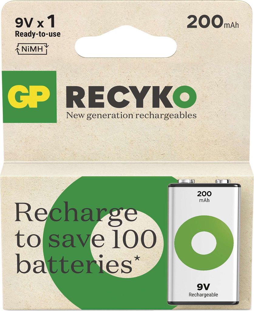 GP Batteries Recyko B2552 wiederaufladbare Industrie-Batterie Nickel-Metallhydrid (NiMH) 200 mAh 8,4 V