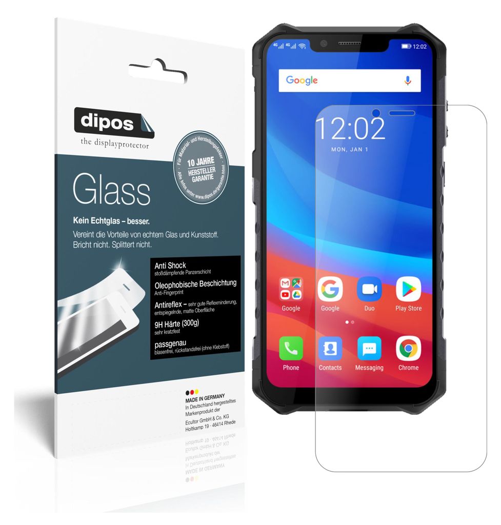 2x Schutzfolie für Ulefone Armor 6 matt - Anti-Shock 9H Folie dipos Glass