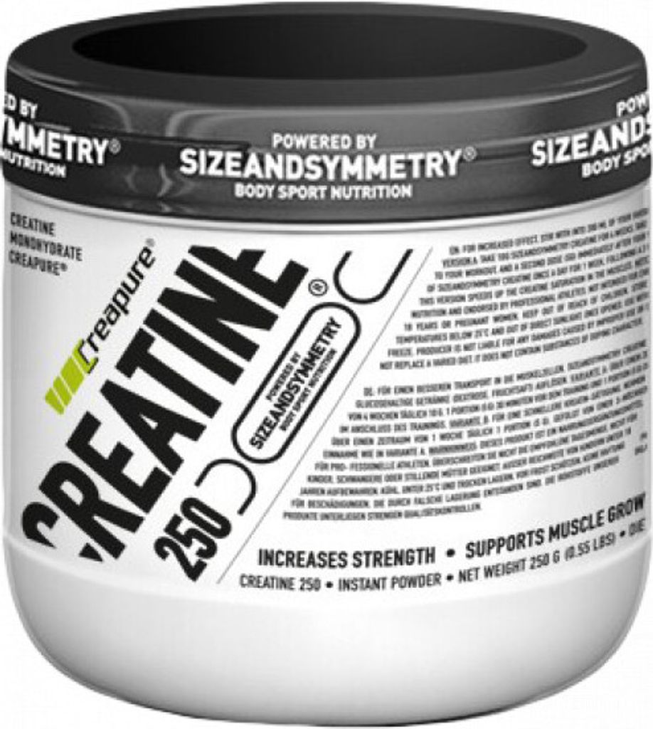 Sizeandsymmetry Creatine (Creapure ) 250 g / Creatin Monohydrat / Patentiertes 100% reines Kreatin-Monohydrat Creapure
