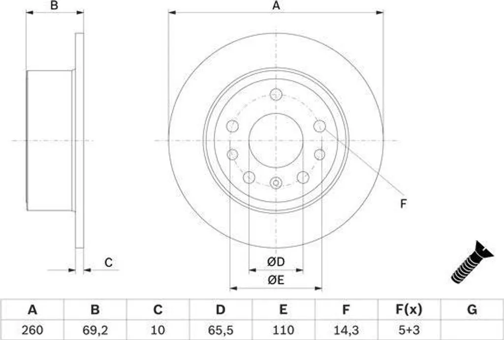 Disque de frein avant haute performance pour Vectra - Bosch 0986478430