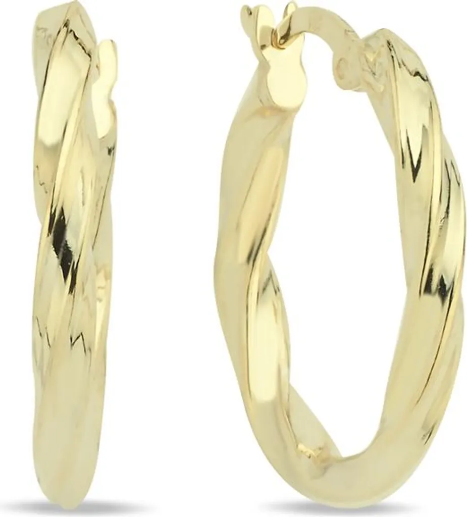 Créoles en argent 925 plaqué or au design torsadé et finition luxe