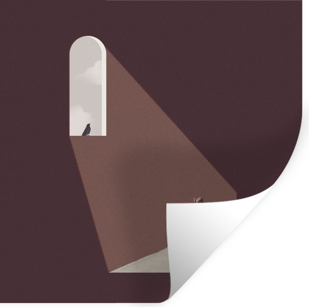 MuchoWow Wandtattoo Wandsticker Wandaufkleber Mädchen - Vogel - Vintage 30x30 cm Selbstklebend und Repositionierbar - Repositionierbar - Wasser ...