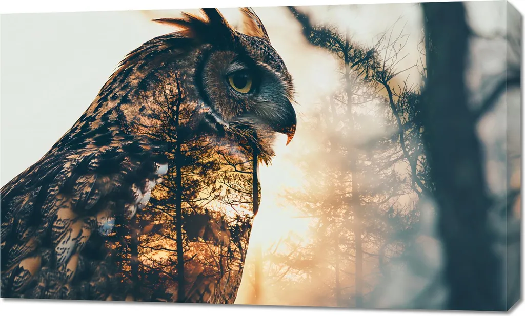 Déco murale Esprit hibou 100x60 : Créez une ambiance zen dans la chambre