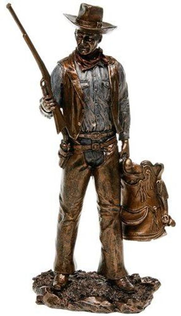 John Wayne Bronzestandbild, Cowboyfigur, 33 cm