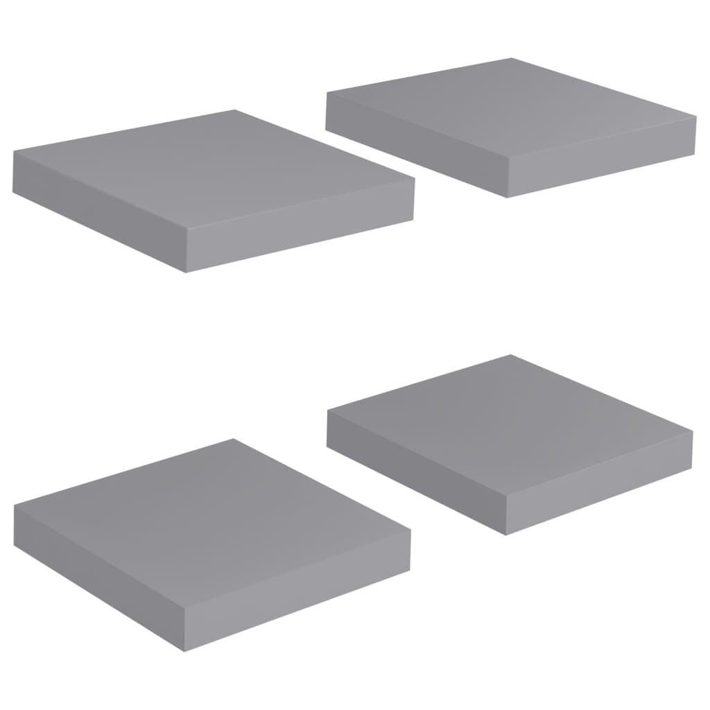 Półki Ścienne, 4 Szt., Szare, 23 X 23,5 X 3,8 Cm, Mdf Zdjęcie produktu 