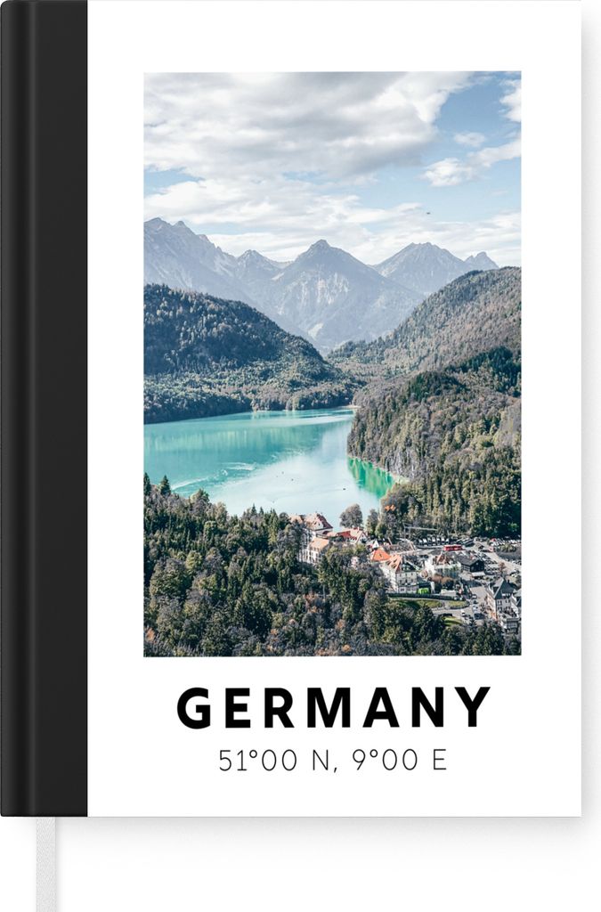 MuchoWow Notizbuch Tagebuch Haushaltsbuch Notebook A5 Deutschland - Wasser - Wald - Notizblock - Notizheft - Notebook - Schreibblock - Papier