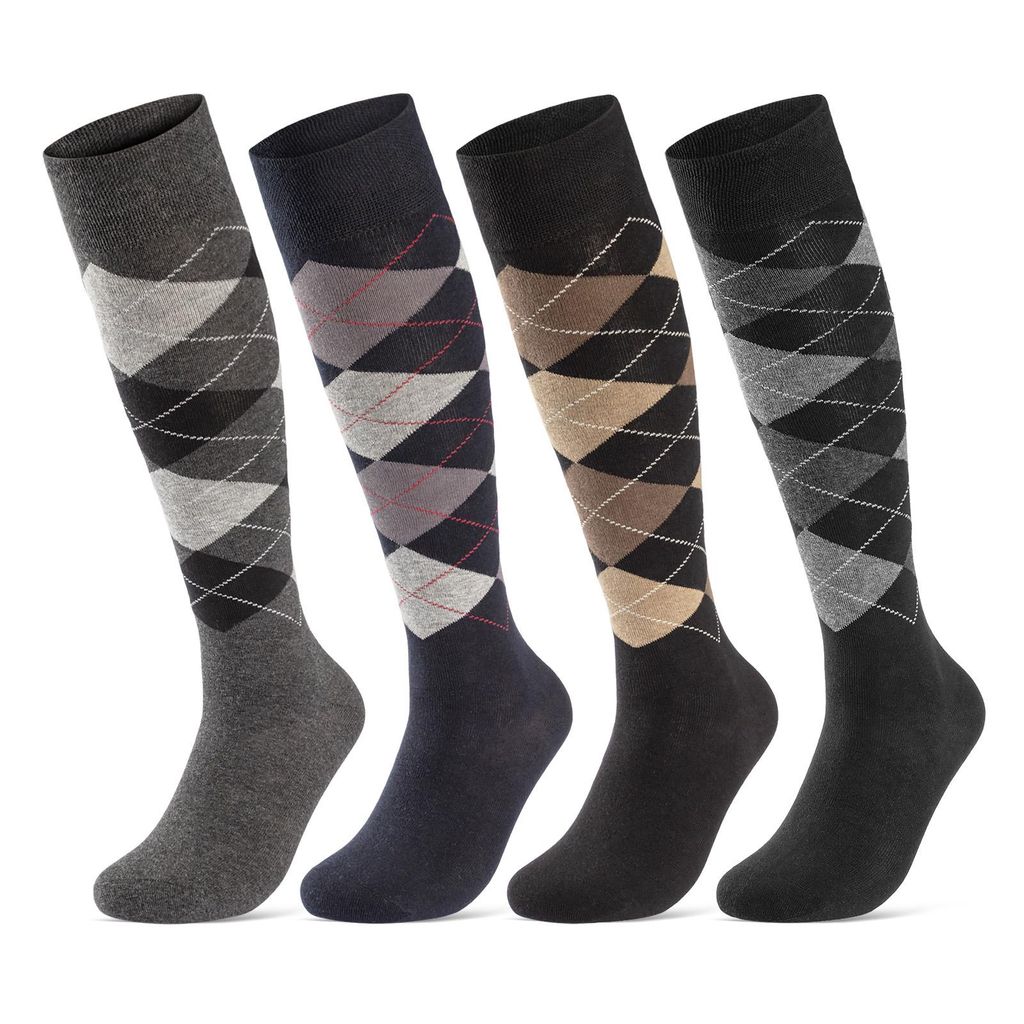 Kniestrümpfe Herren Damen Karo Muster - 22733 Farbmix 43-46 Produktbild 