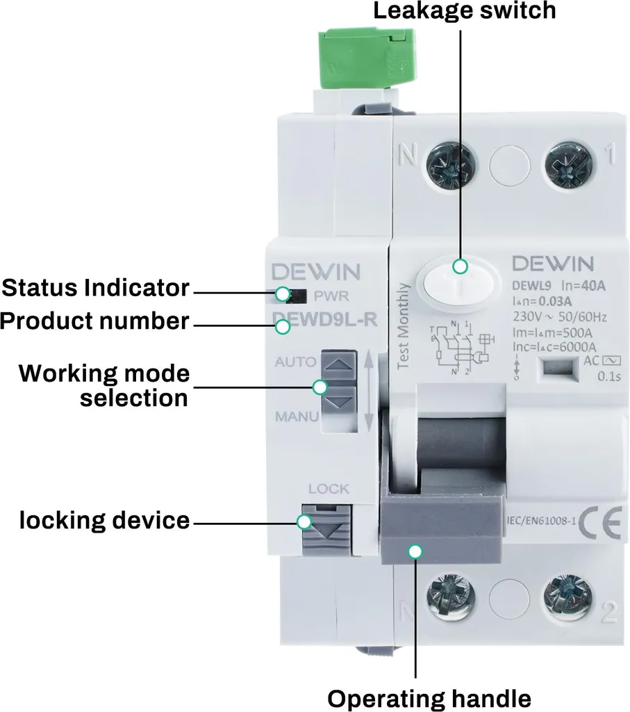 Protection Électrique Continue : Disjoncteur Auto-Réarmable 40A 30mA 2P - 2