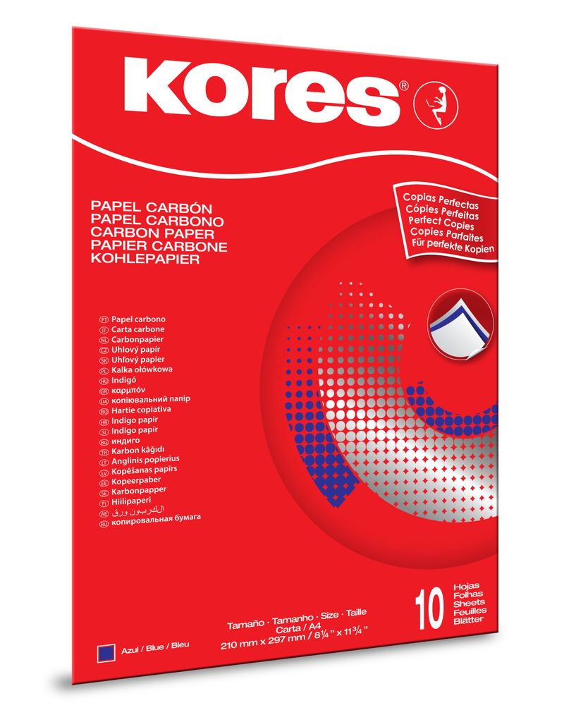 Kores Durchschreibepapier DIN A4 blau 10 Blatt Produktbild