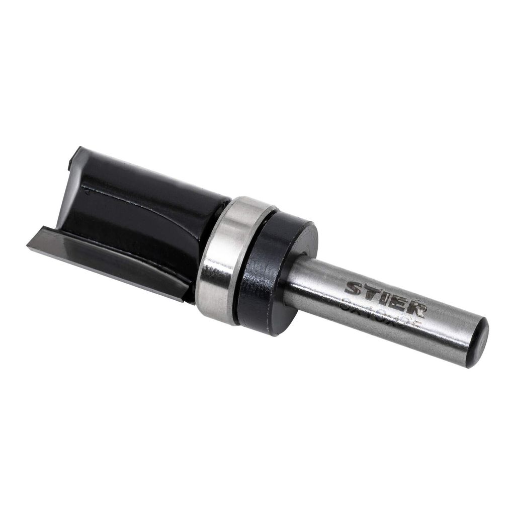 STIER Bündigfräser, mit Anlaufkugellager, 8 mm, Durchmesser 19 mm, Nutzlänge 25 mm, Hart-, Weich- und Holzverbundstoffe