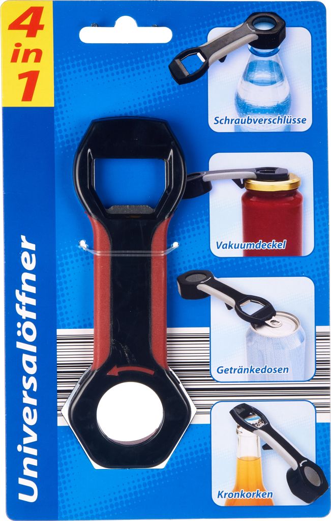 Vielseitiger Universalöffner 4-in-1 für Flaschen, Gläser & Produktbild 