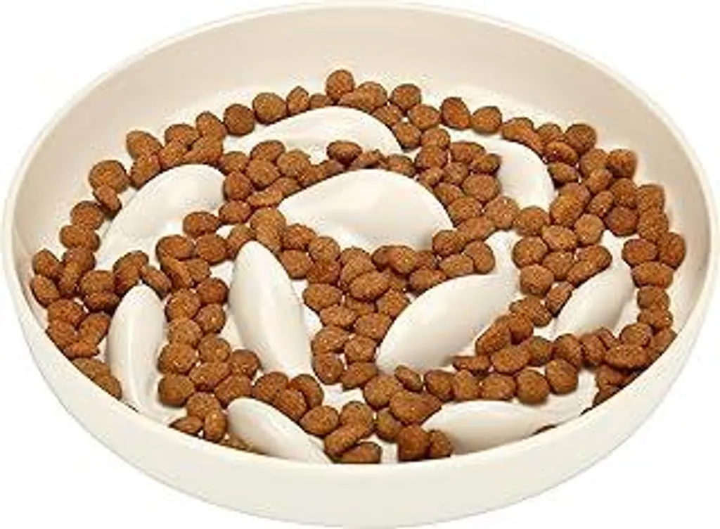 Ciotola Antiscivolo Gatto PETTOM 16cm - Alimentazione Lenta Bianco