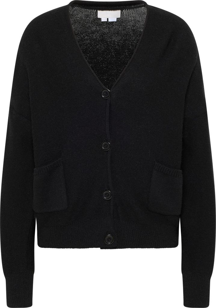 RISA damen strickjacke mit knöpfen - schwarz, M/L