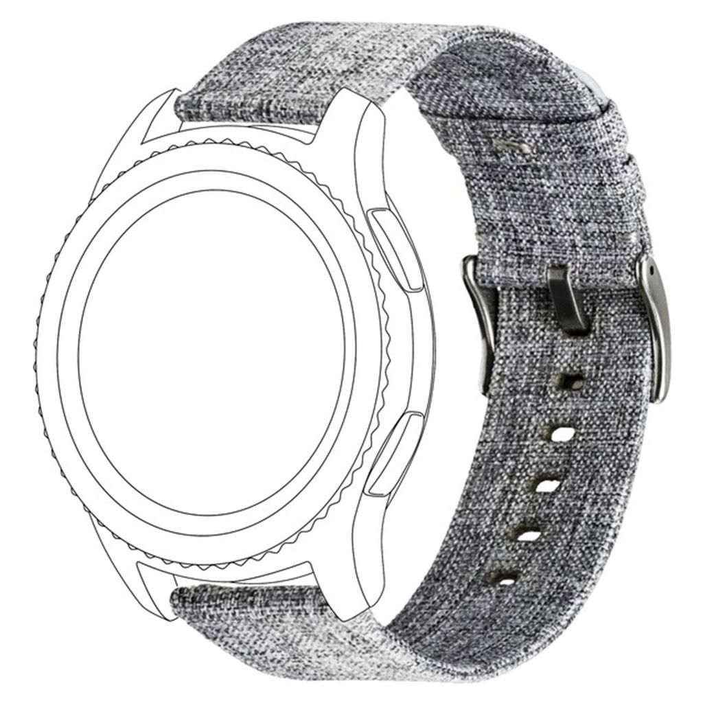 topp - Nylon Armband für Samsung Gear S3 Frontier/Classic & Galaxy Watch 46 mm, Grau