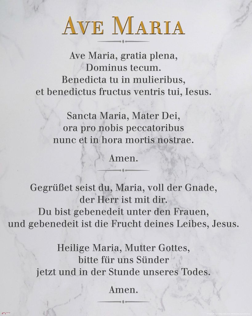 Ave Maria - Bianco Marmo - Mini poster d'ispirazione - Immagine del prodotto 