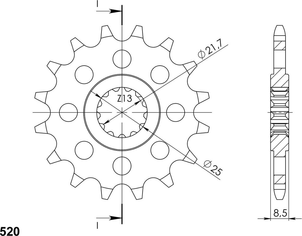 Ritzel Supersprox 520 - 15Z CST-578:15|feinverzahnt 21,6/25,0