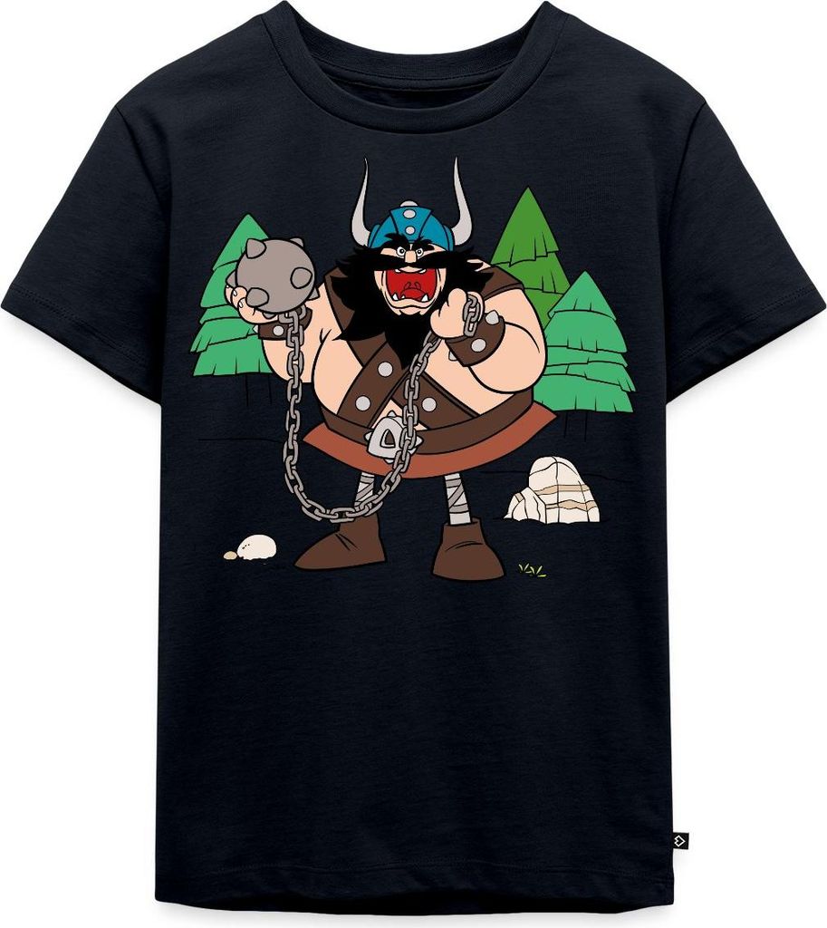 Spreadshirt Wickie Und Die Starken Männer Schrecklicher Sven Kinder Premium T-Shirt, 122/128 (6 Jahre), Navy