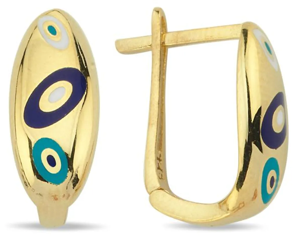 Boucles d'oreilles Argent 925 Œil de Nazar Émaillé - Éclat et Style