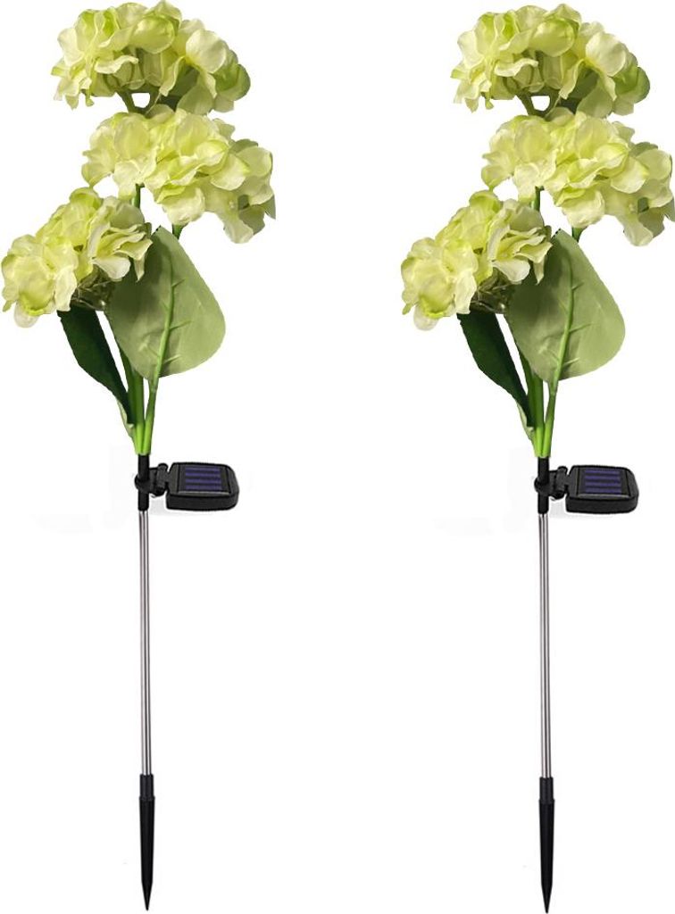 2er-Pack Solar-Gartenleuchten für Hortensien, LED-Blumen-Bodenleuchten für Garten, Rasen, Terrasse und Hinterhof
