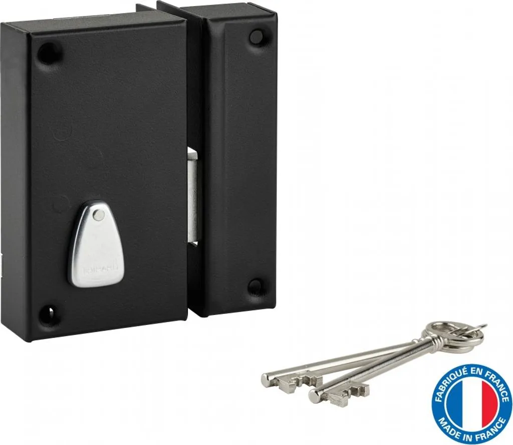 Serrure verticale en applique Thirard 6 gorges droite axe 45mm noire