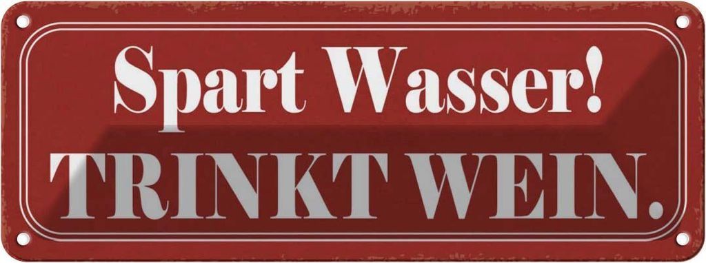 vianmo Blechschild 10x27 cm spart wasser trinkt Wein Alkohol Essen Trinken Bar Club