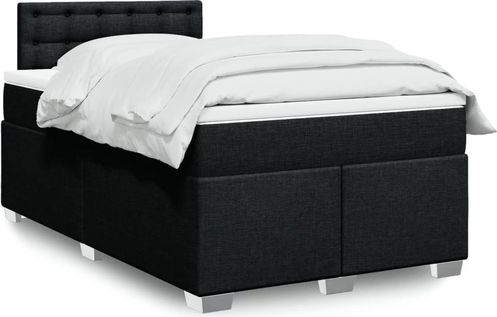 Maison Exclusive - Boxspringbett mit Matratze Schwarz 120x200 cm Stoff