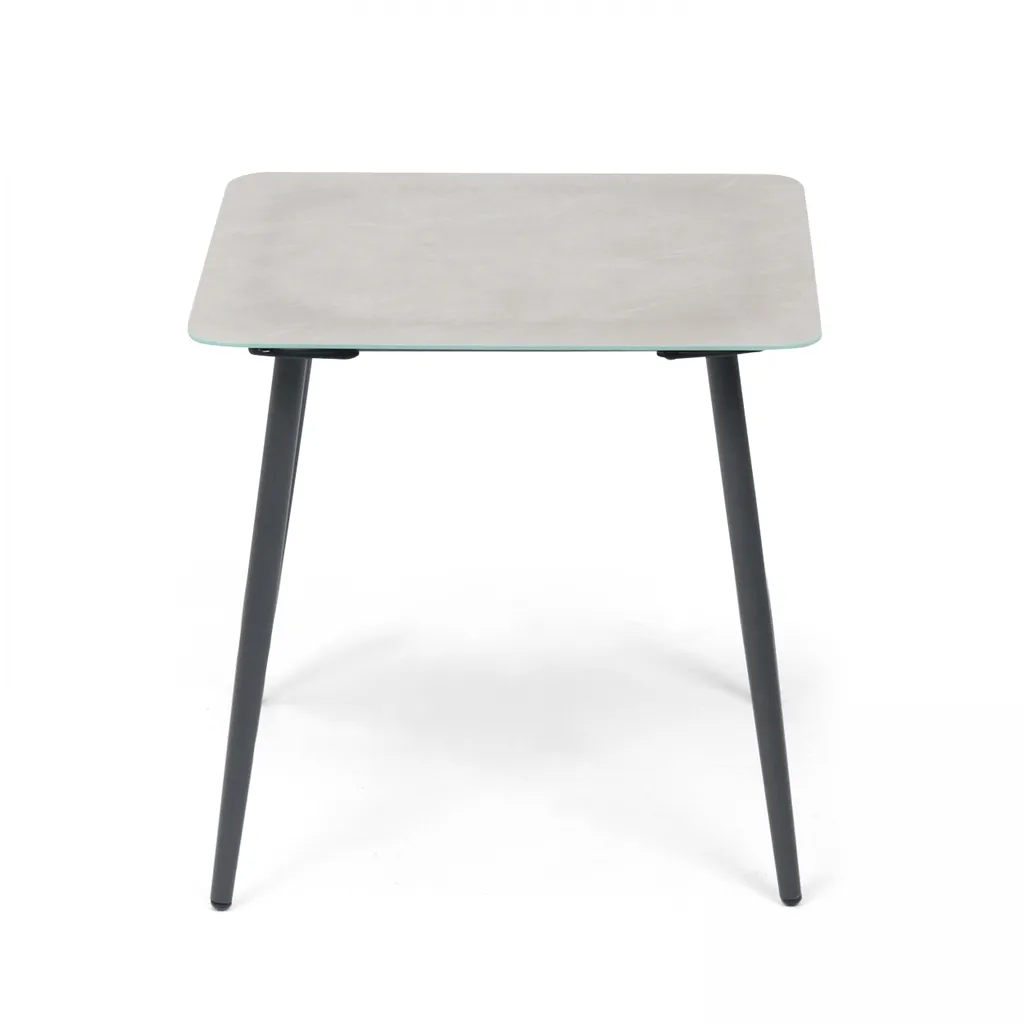 Table basse de jardin en acier traité gris - Résistante et compacte
