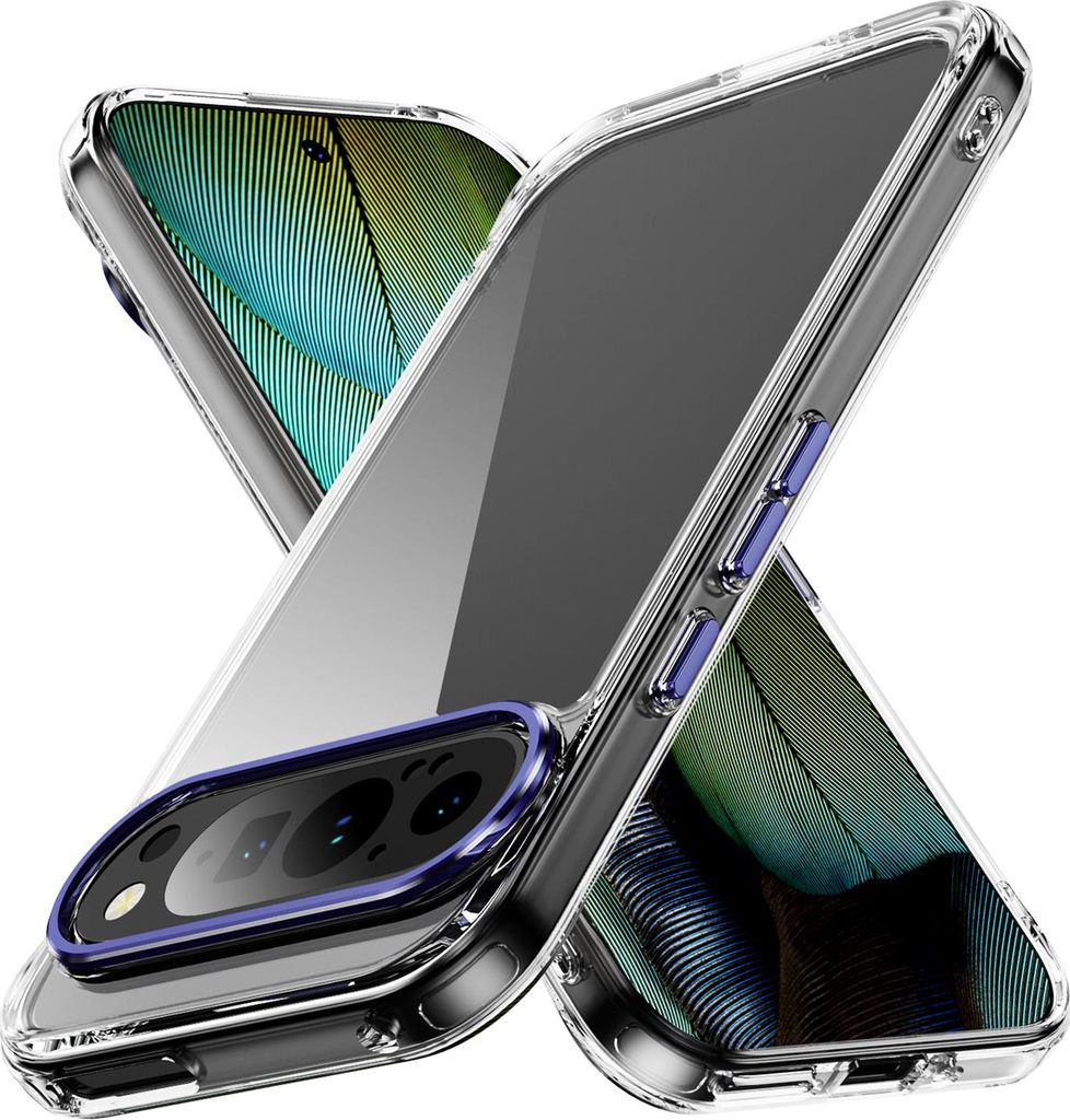 Klare Hülle für Google Pixel 10 / Pixel 10 Pro Transparent Hart Rückseite Weich TPU Rahmen Stoßfeste Handyhülle Lila