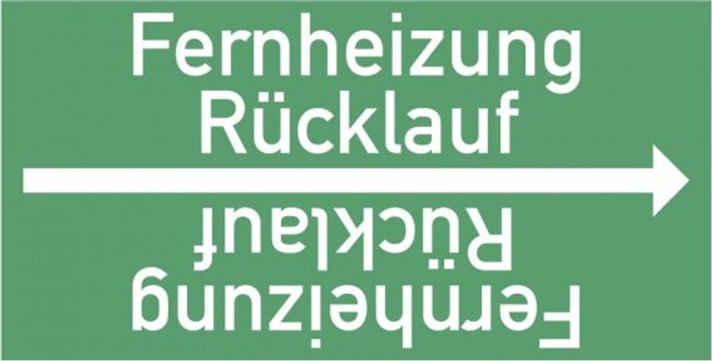 Dreifke Rohrleitungsband Fernheizung Rücklauf, DIN 2403, ab Ø 15mm, grün/wei...