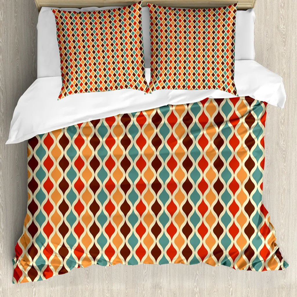 Copripiumino Antiacaro ABAKUHAUS 200x200 Retro Funky Multicolore