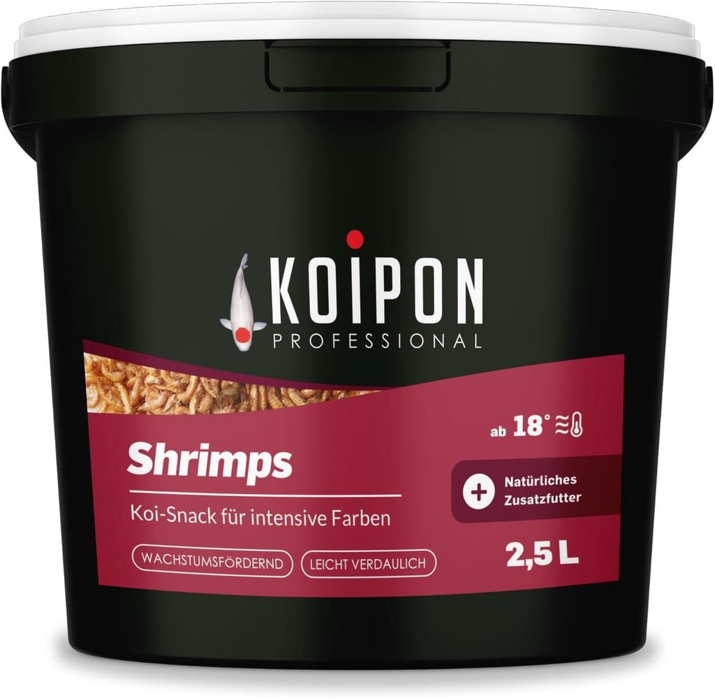 KOIPON Shrimps getrocknet 2,5L Naturfutter-Leckerli Süßwassergarnelen