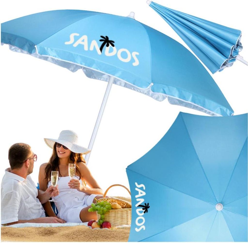 Parasol de jardin bleu avec filtre uv Image du produit 