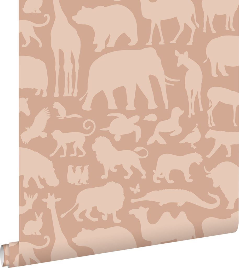 ESTAhome Tapete Tiere Terrakotta 53 cm x 10.05 m