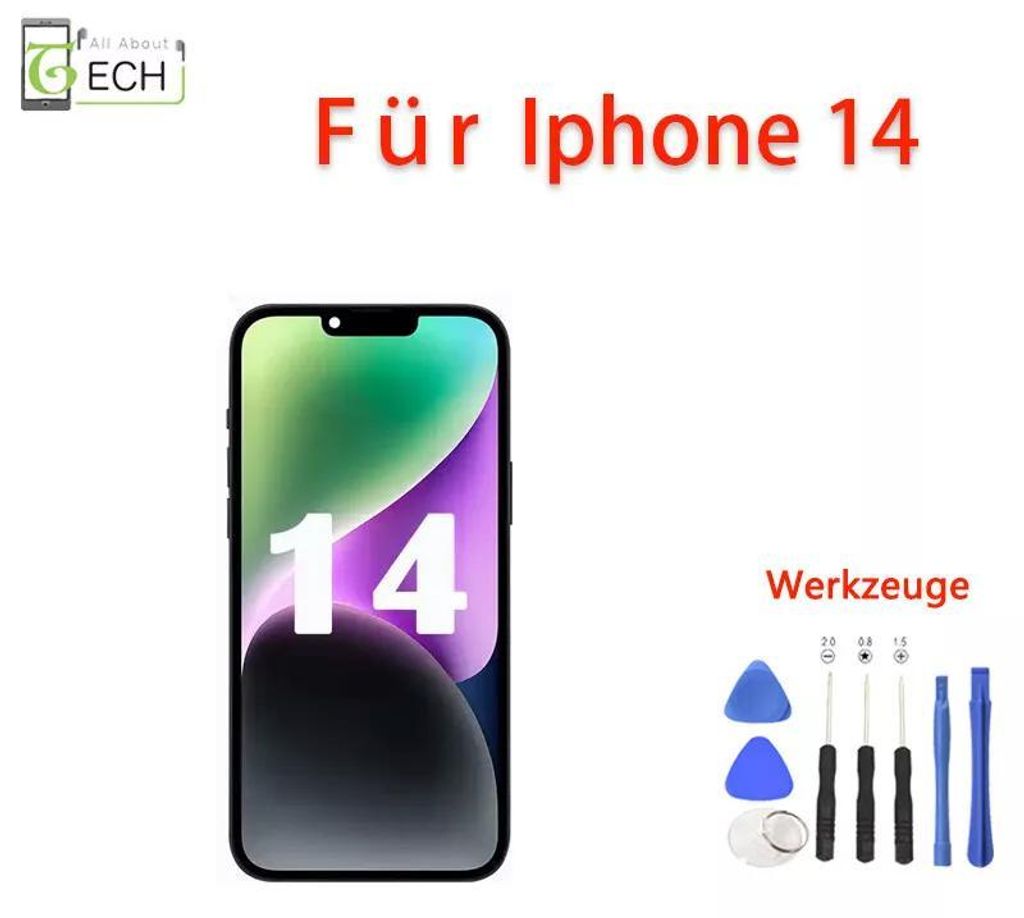 Für iPhone 14 LCD Display Einheit schwarz Retina Touchscreen Bildschirm