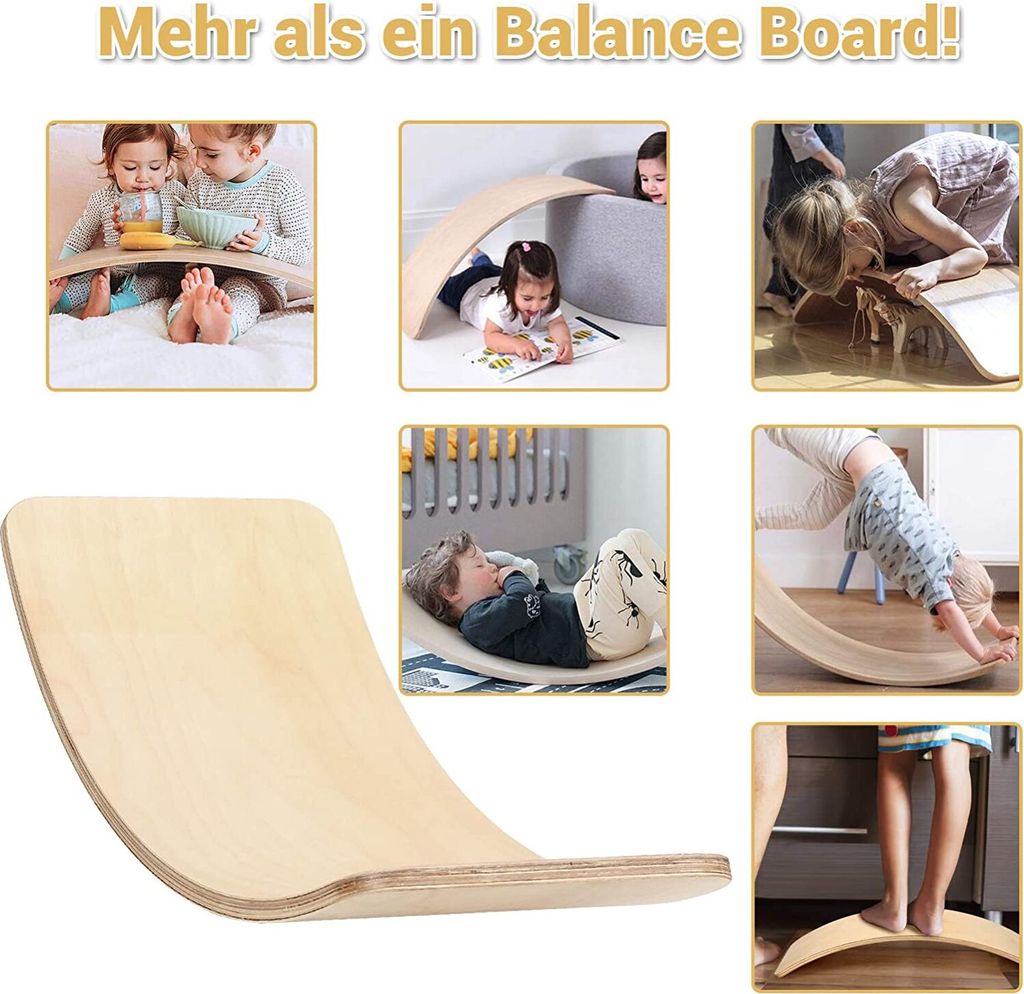 COSTWAY balanční deska 90 x 40 cm, dřevěná balanční deska, Obrázek produktu 6