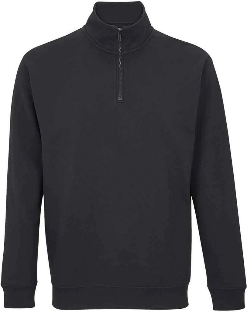 SOLS - "Conrad" Sweatshirt mit kurzem Reißverschluss für Herren/Damen Uni PC5887 (XS) (Schwarz)
