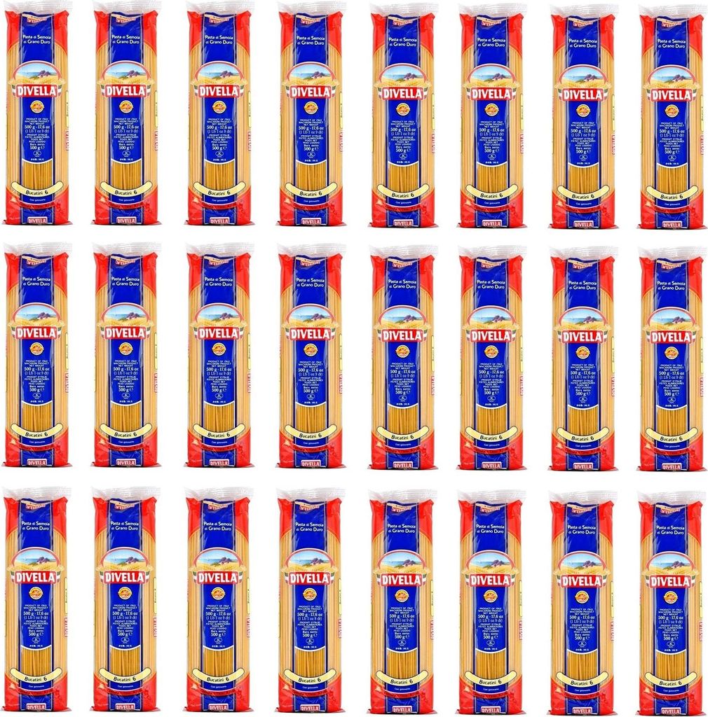 24x Divella Pasta 100% Italienisch Bucatini N°6 Teigwaren Produktbild 