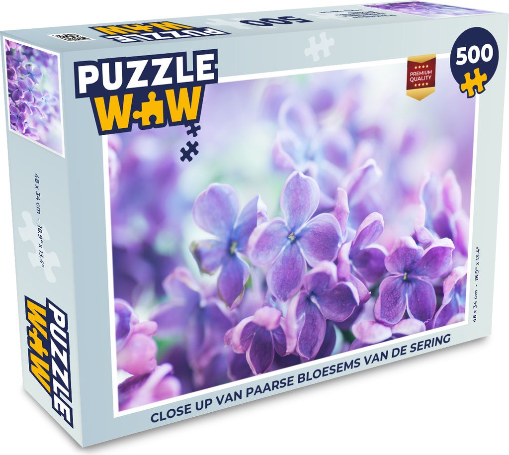 MuchoWow Puzzle 500 Teile Nahaufnahme von lila Fliederblüten - 500 Teile - Kinder - Selberbauen - Puzzlespiele