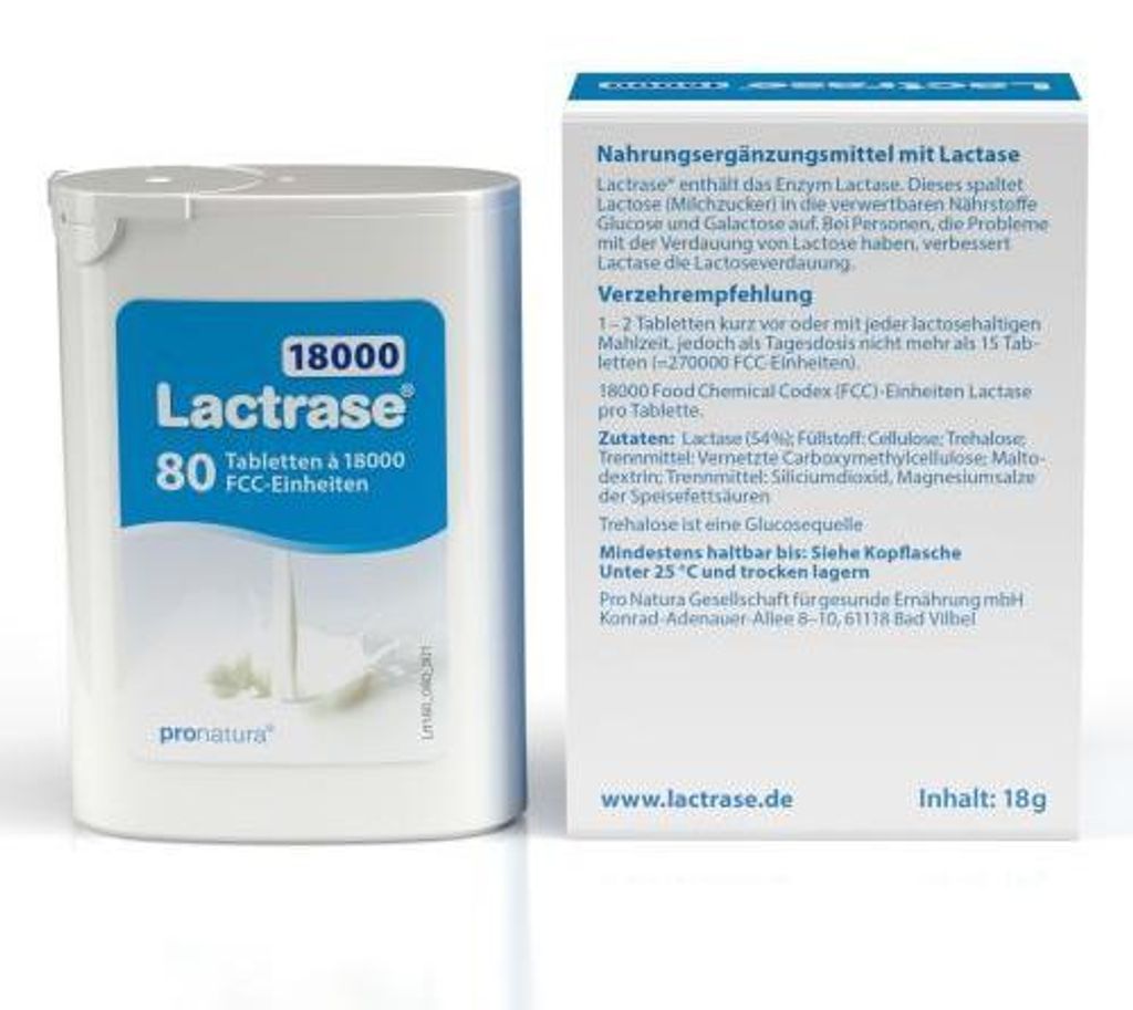 Lactrase 18.000 Fcc Tabletten teilbar im Spender 80 St Produktbild 