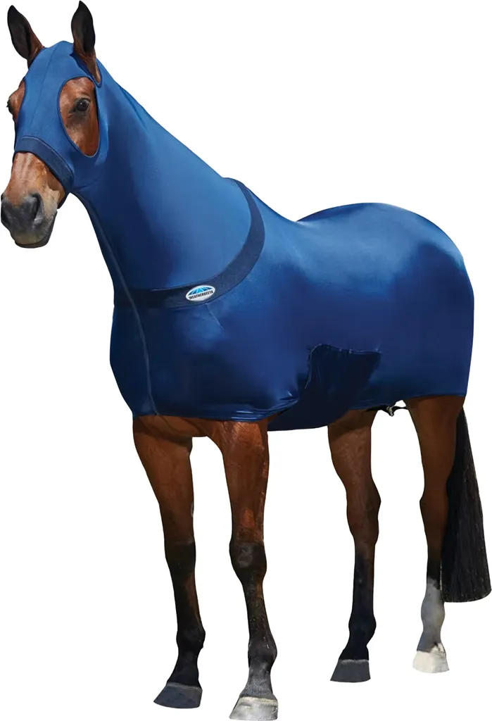 Couverture de Cheval Hy Flex Extensible Bleu Marine à Col Roulé BZ4677