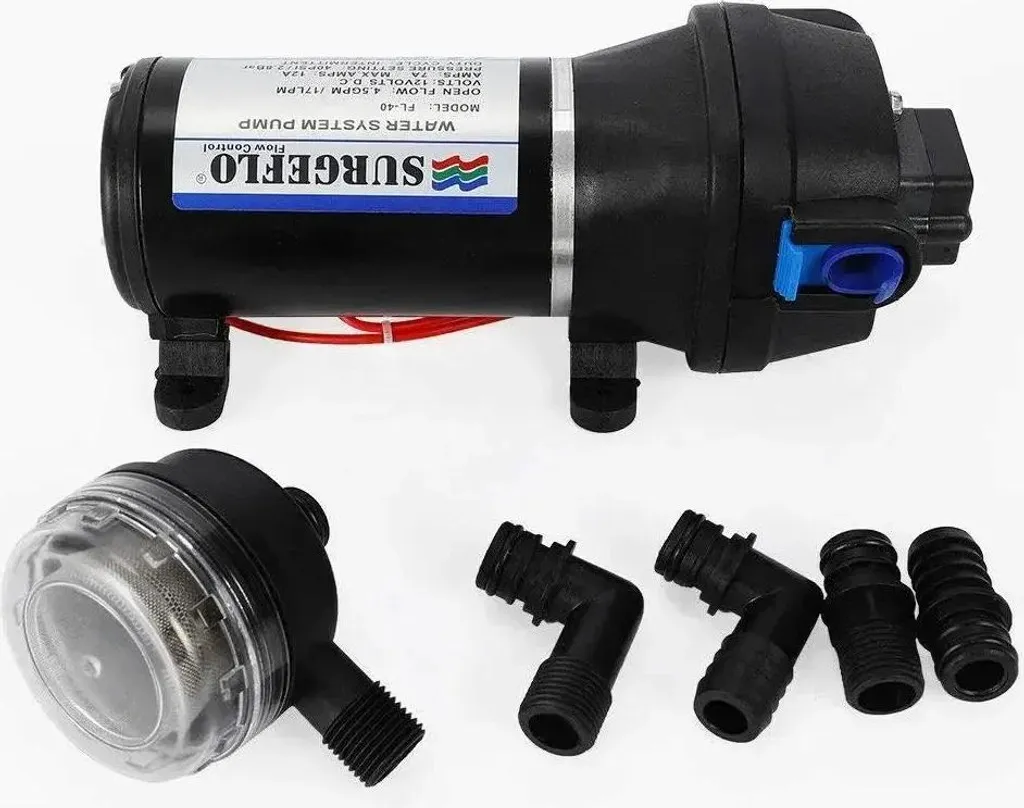 Réparer la pression d'eau 12V avec cette pompe 40 PSI pour eaux usées Noir
