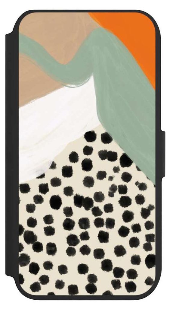 NIVOCASE Klapphülle für Apple iPhone 7 Handyhülle aus Kunst Leder NIVOflip schwarz Abstrakt Boho Kunst