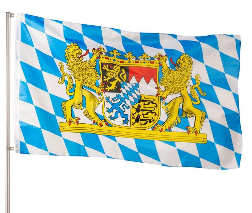 PHENO FLAGS Premium Bayern Flagge 90 x 150 cm Bayrische Produktbild 