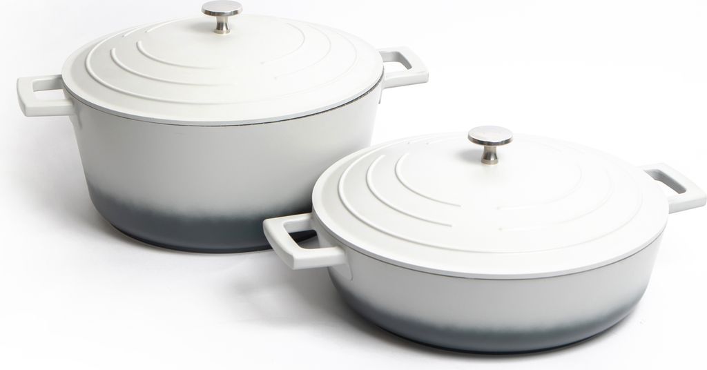 MasterClass Bräter aus Gusseisen Kasserolle mit Deckel Grau-Ombre 28 cm/4 Liter, 28 cm/5 Liter
