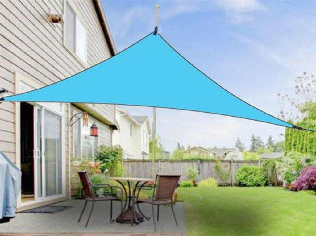 Schaduwdoek 3x3x3m Blauw Driehoekig Ondoorzichtig