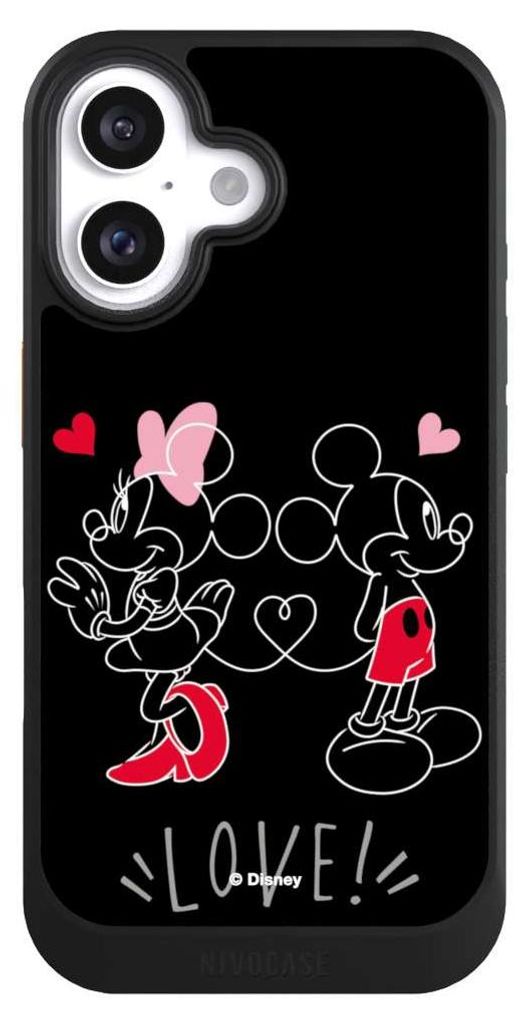 NIVOCASE Hülle für Apple iPhone 16 Handyhülle NIVOcore Case Schwarz Disney Liebe