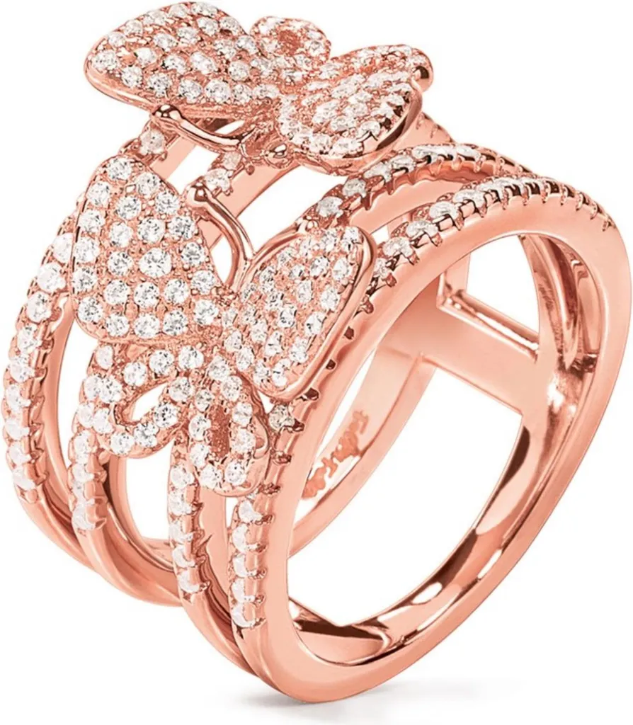 Bague Acier Rose Gold Folli Follie 3R17S086RC52 Design Moderne Taille 52