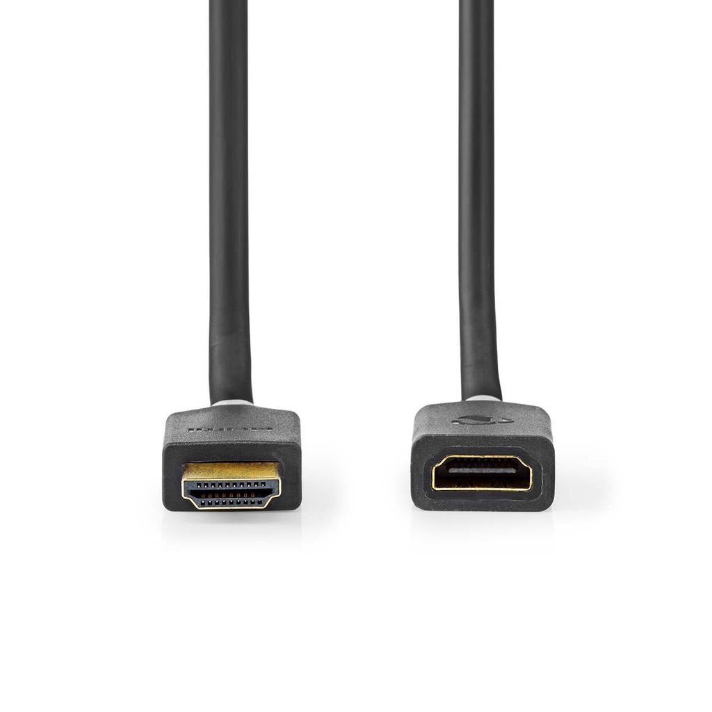 Nedis High Speed HDMI Kabel mit Ethernet - HDMI Stecker - HDMI Ausgang - 4K@60Hz - ARC - 18 Gbps - 2.00 m - Rund - PVC - Anthrazit - Box