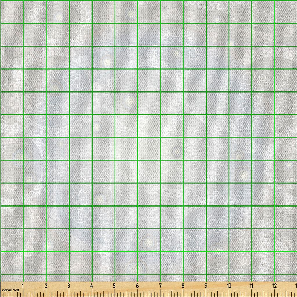 ABAKUHAUS Pearls Microfaser Stoff als Meterware , Kreis Spitze Deckchen Muster Moderner Und Romantischer Brautart Entwurfs Grafik Druck, 5 M (230 x...