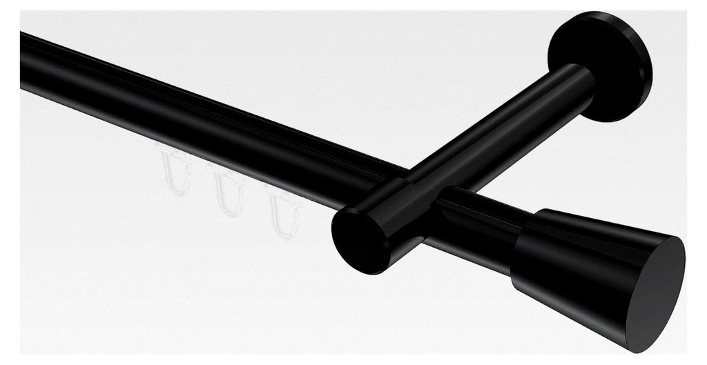 Innenlauf Gardinenstange Schwarz 20 mm Ø, 240 cm